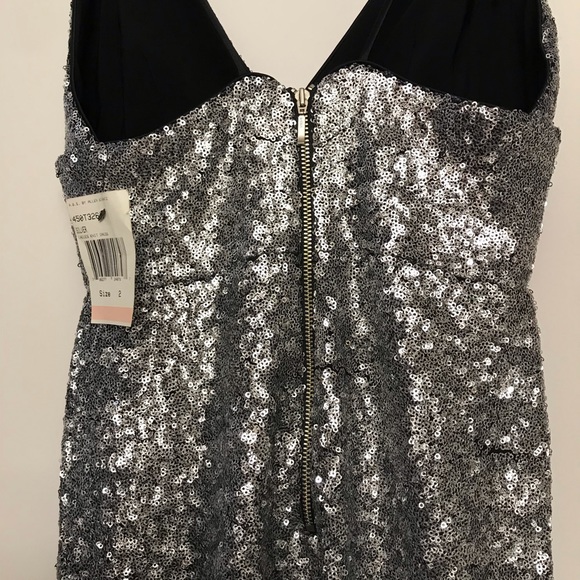 ABS silver sequins wiggle dress size 2 GORGEOUS!! - Picture 3 of 6